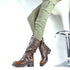 ELEGANTE PUNK-GOTHIC DAMENSTIEFEL MIT PLATEAU - KLASSISCHE BIKER BOOTS IM BLOCKABSATZ
